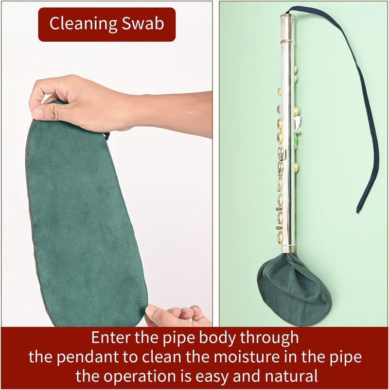 Dowite 9-in-1 Flute Cleaning Kit with Key Oil and Microfiber Swab, Professional Woodwind Care Set for Flute and Piccolo Maintenance, Includes Cleaning Rod, Mouthpiece Brush and Screwdriver, 6.4oz - Image 3